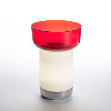 Artemide Bonta cordless table lamp for restaurants and home dining areas Red