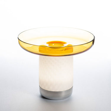 Decorative portable LED table lamp with serving bowl for home entertaining