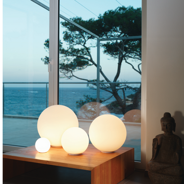 Artemide Dioscuri handblown glass table lamp in white