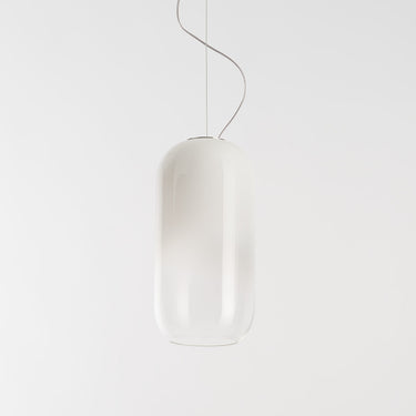 Artemide Gople Pendant Light — White Gradient Handcrafted Glass, Design by Bjarke Ingels Group for Home and Commercial Use