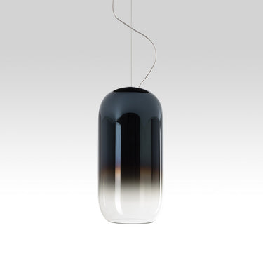 Gople Suspension Pendant Light by Artemide with Blue Gradient Hand-Blown Glass, Designer Lighting for Modern Interiors