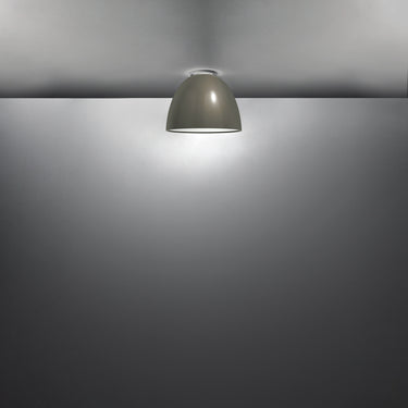 Modern Italian Ceiling Light Nur Mini by Artemide, Grey Gloss Finish for Homes and Commercial Interiors

