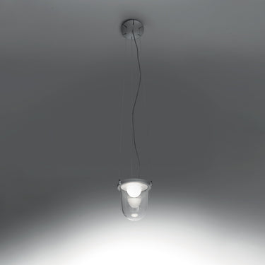 Tolomeo Outdoor Lantern Pendant Light styled in a modern interior, view 1