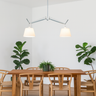 Tolomeo Double Parchment Paper Shade Suspension Lamp – Adjustable Modern Pendant Light on Top of the Dining Table