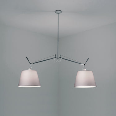 Designer Artemide Tolomeo dual shade pendant light with dimmable function for transitional interiors