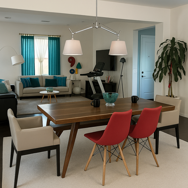 Contemporary Artemide Tolomeo Silver Fiber suspension light with flexible arm for office lighting