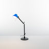 Designer table lamp Tolomeo Micro Blue Shade in black and color shade, made in Italy by Artemide
