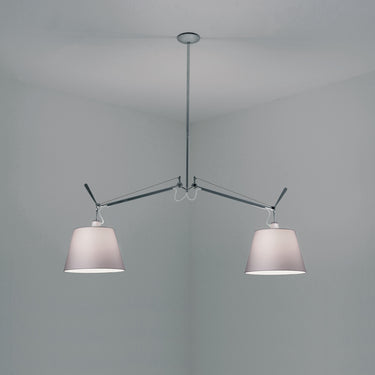 Tolomeo Double Shade Pendant Light – Fiber styled in a modern interior, view 1