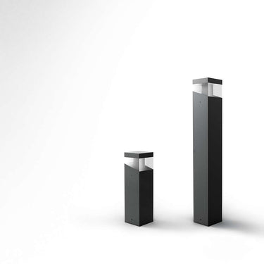Tetragono Outdoor Bollard Light styled in a modern interior, view 2