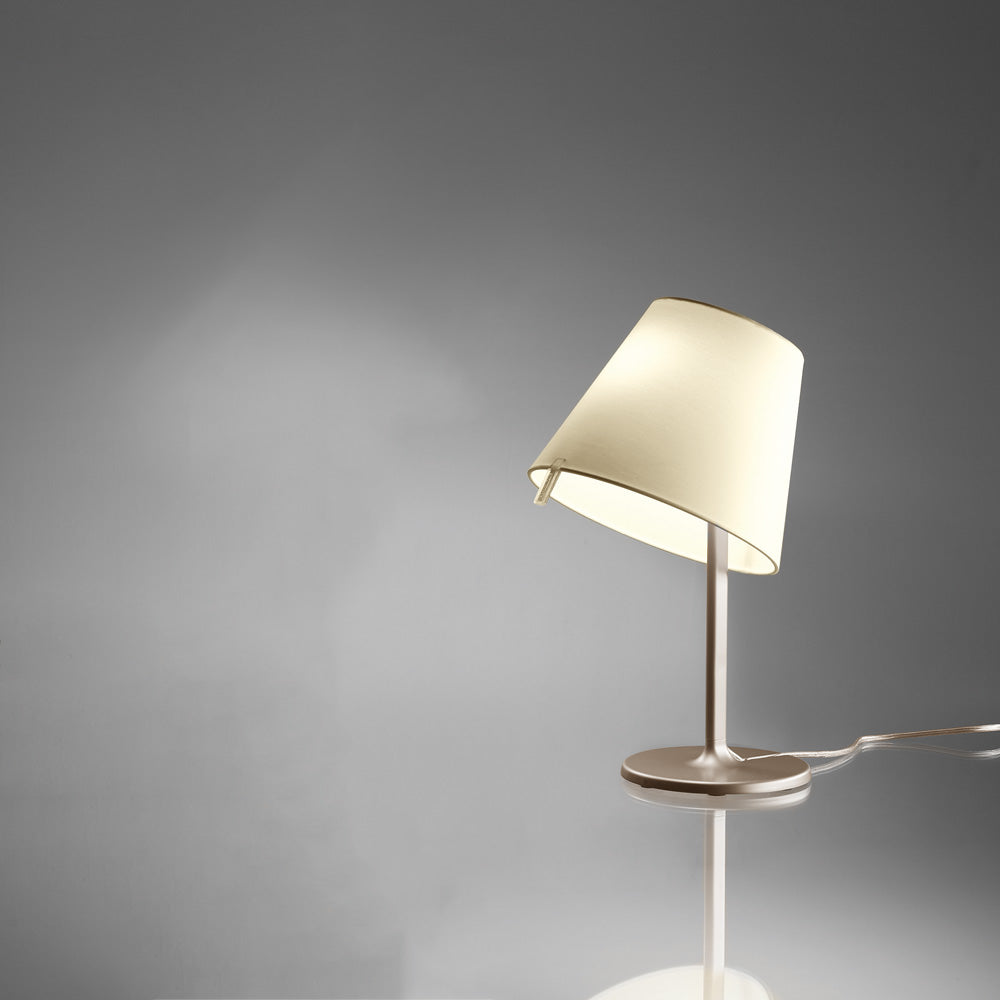 Mini Melampo Table Lamp - Stylish Silk Satin Fabric Shade Lamp