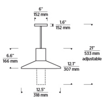 Wet-rated outdoor hanging light with clear cylinder lens for modern exterior spaces