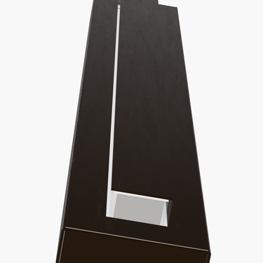 Modern Aspen 36" outdoor wall light in Black, illuminating a contemporary home exterior.

