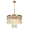 Brass & Crystal 7-Light Chandelier: 22" Glam Ceiling Light Fixture 