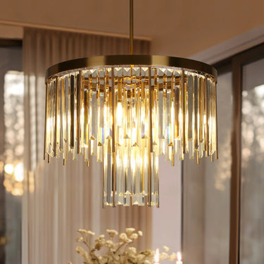 Athean 22-Inch Modern Glam Brass Chandelier