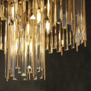 Modern Glam Chandelier, 7-Light Crystal with Brass Finish, 22"