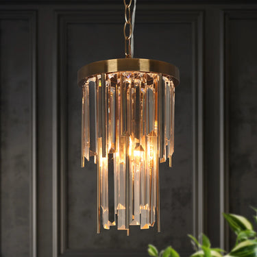 Modern Glam Crystal Chandelier, 8-Light, Brass Finish