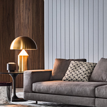 Large Atollo Gold table lamp in luxury satin gold finish
