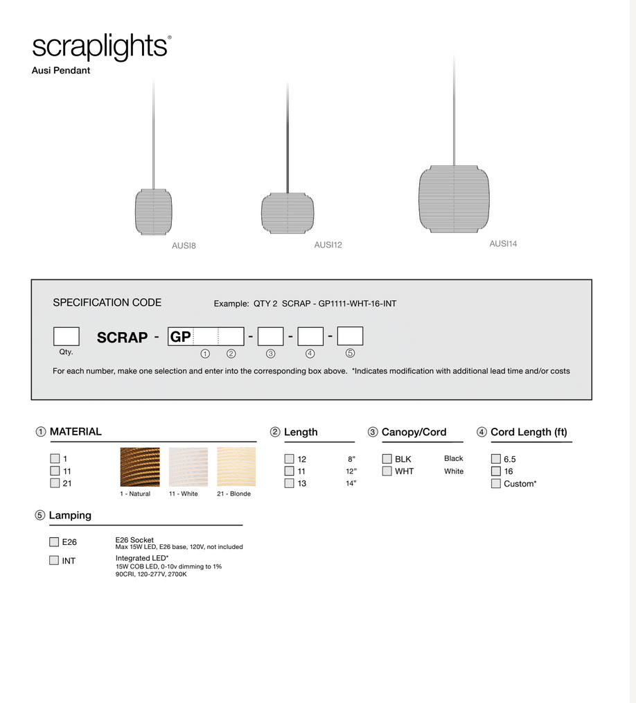 Ausi Scraplights Pendant - Stylish and Sustainable Illumination Solution