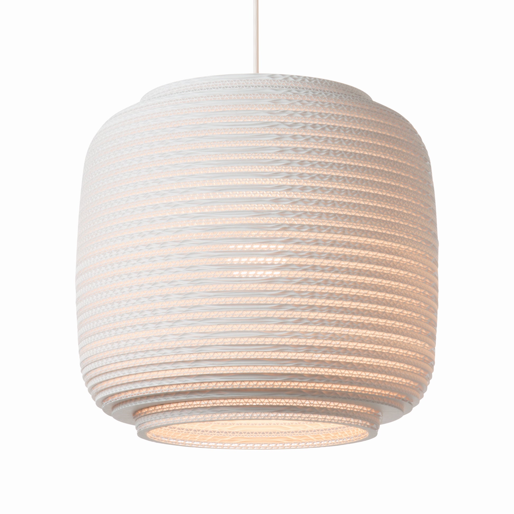 White Finish Ausi Pendant Light - Sustainable Design