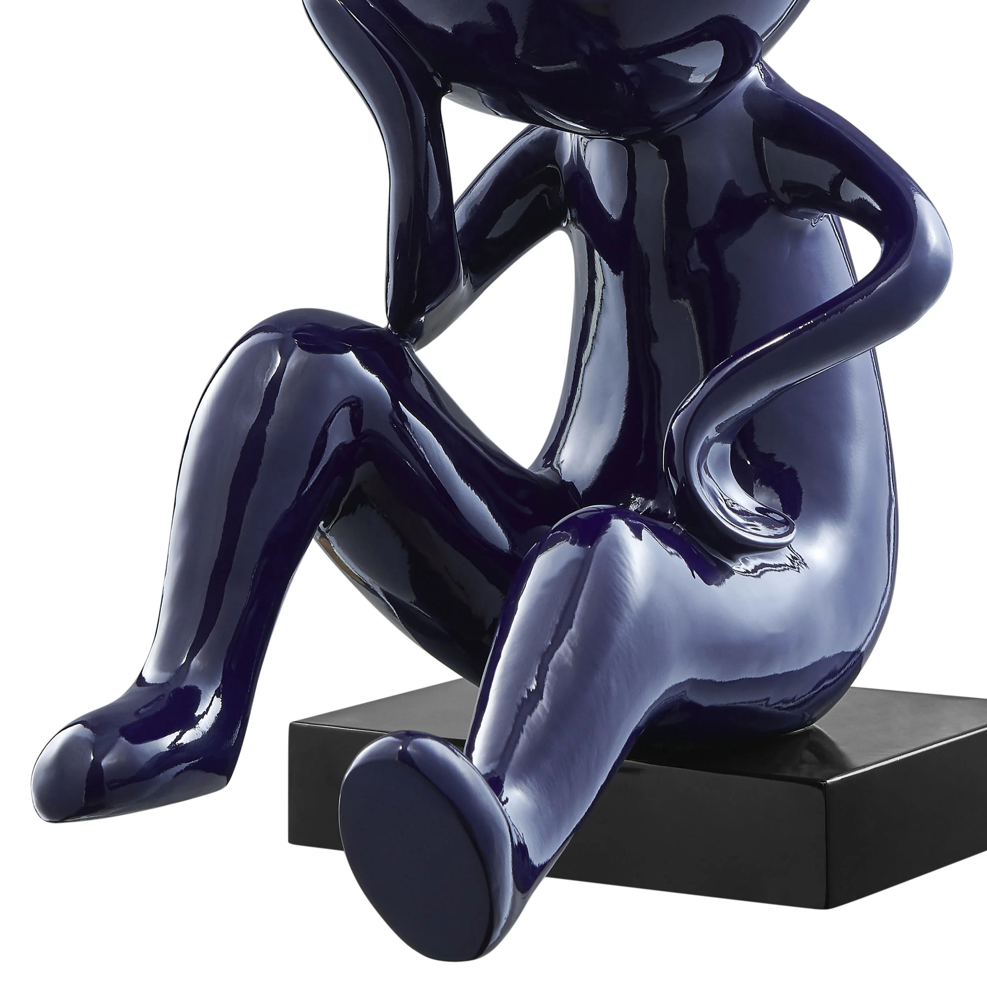 Finesse Decor Blue Thinker Sculpture 4