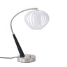 Nova Bloom Boomerang Table Lamp in Black Oak/Satin Nickel, photo 1