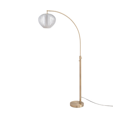 Nova Bloom 75"H Chairside Arc Lamp in Weathered Brass, photo 2