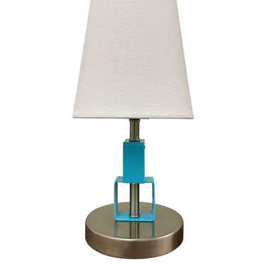 Satin Nickel/Azure Bryson Mini Two-Tone Accent Lamp – House of Troy studio photo