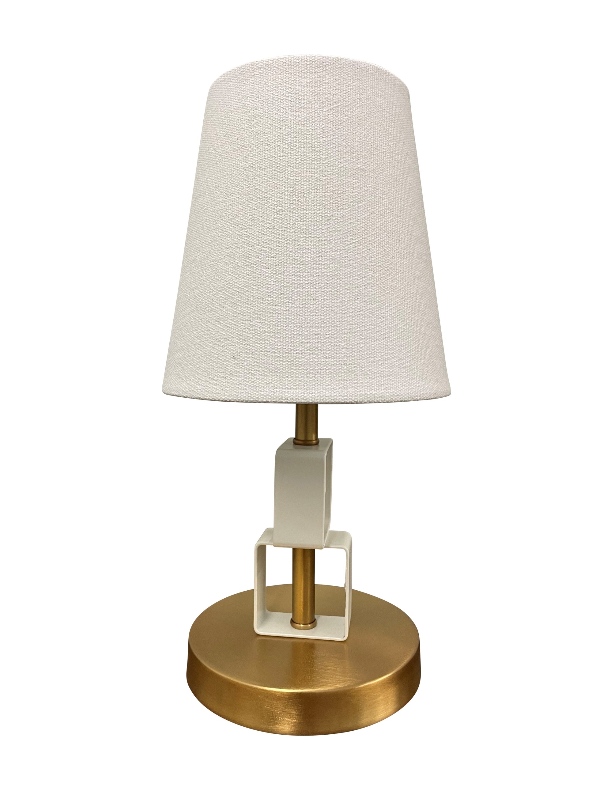 House of Troy Bryson Mini weathered brass and white accent lamp B208-WB/WT