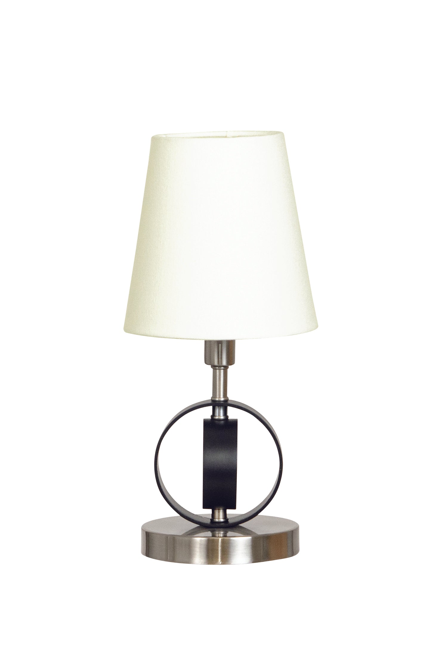 House of Troy Bryson Mini 4" ring satin nickel with black rings accent lamp B209-SN/BLK