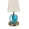 House of Troy Bryson Mini 4" double ring satin nickel/azure accent lamp