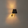 BC2 Wall Sconce by Santa & Cole with satin nickel finish and black ribbon shade