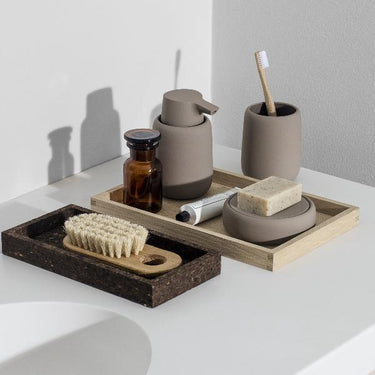 SONO bathroom set styled with blomus BORDA and FUADO | SONO by Nina Thöming for blomus