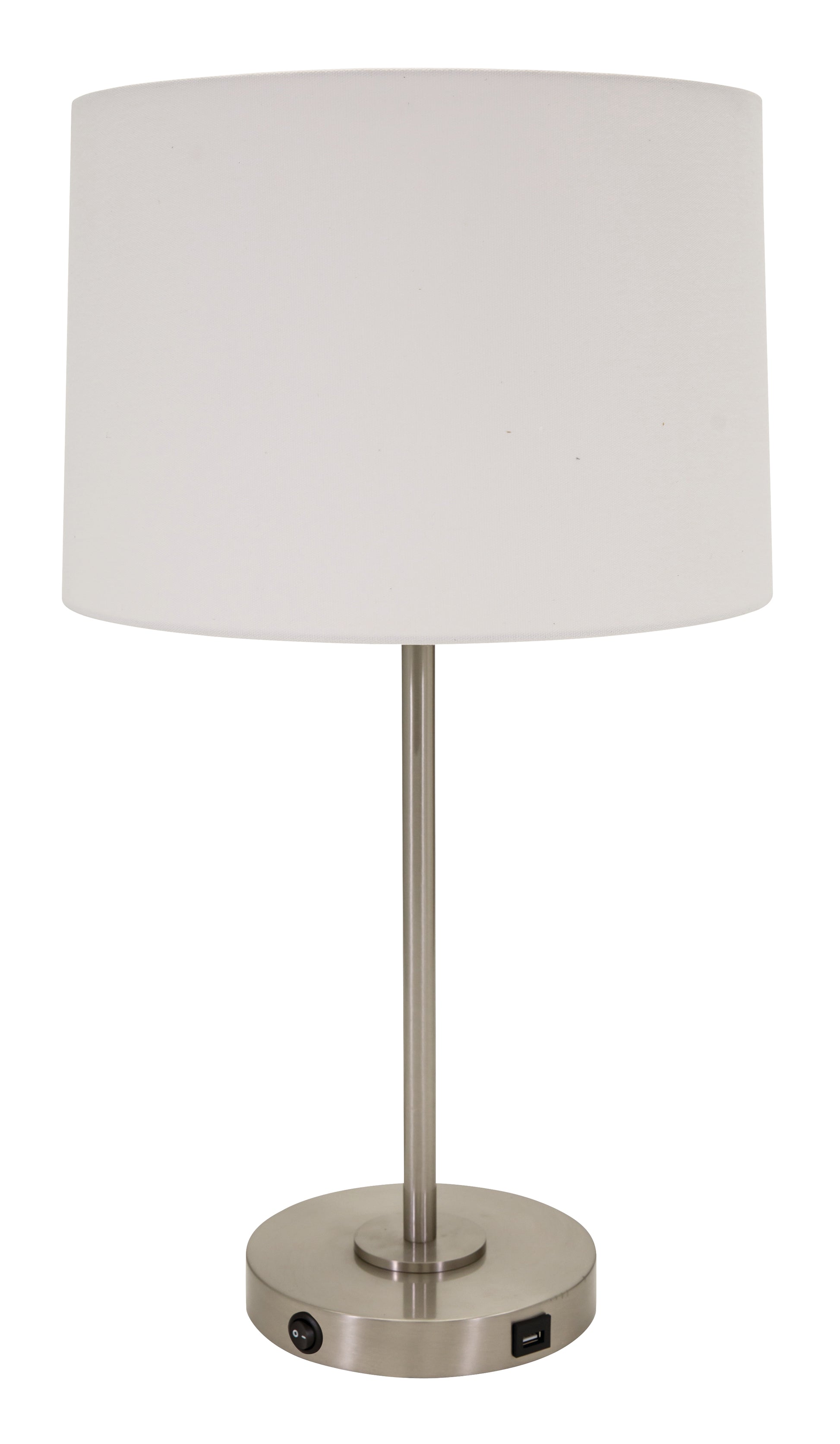 House of Troy Brandon Table Lamp with USB Port in Satin Nickel BR150-SN