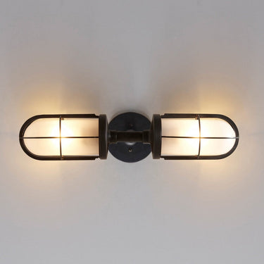 Weatherproof Ship's Double Well Glass Wall Light of Original BTC
