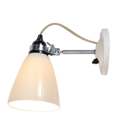Original BTC Hector Medium Dome Wall Light with Switch in White – main view