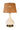 Contemporary cordless lamp with ivory crackle ceramic base and drum shade