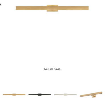BAU 30" Picture Light, 30-inch length, mounted above a framed photograph, available in Natural Brass, Nightshade Black and Polished Nickel.
