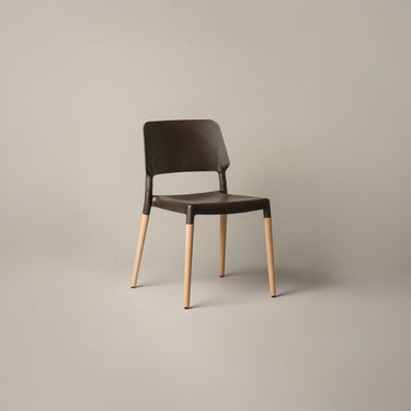 Belloch Chair by Santa & Cole in brown with natural beech wood legs for modern dining and office spaces