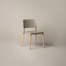 Belloch Chair by Santa & Cole in light grey with natural beech wood legs for modern dining and office spaces