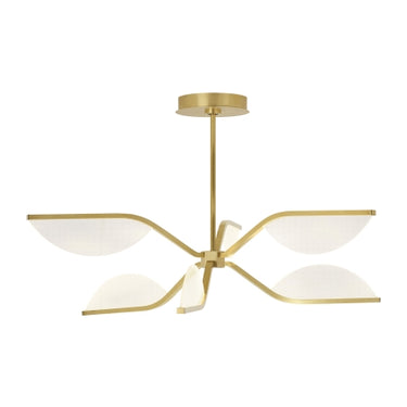 Visual Comfort Belterra 30" Flush Mount Chandelier with Dimmable LED Light , Natural Brass