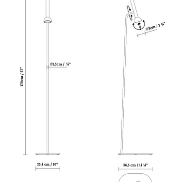 Measurements for the Berry F (line drawing)
