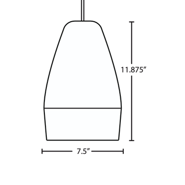 Besa Lighting Abu 12 glass shade line drawing with dimensions for pendant light installation