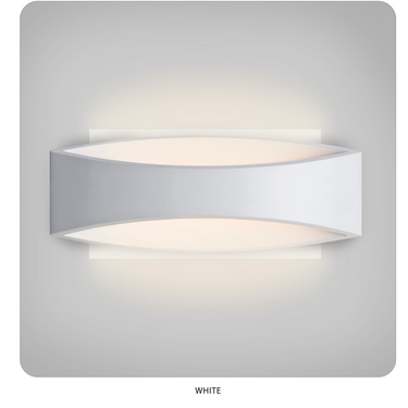 Modern white LED wall sconce for bedroom hallway and office lighting