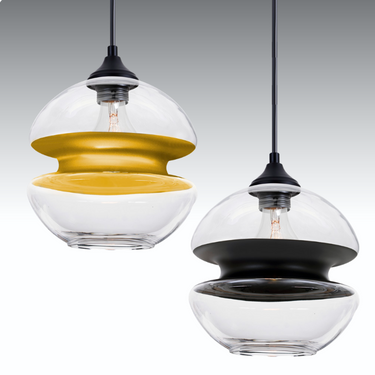 Besa Hula 8 outdoor pendant light with handcrafted glass shade for covered patios and entryways