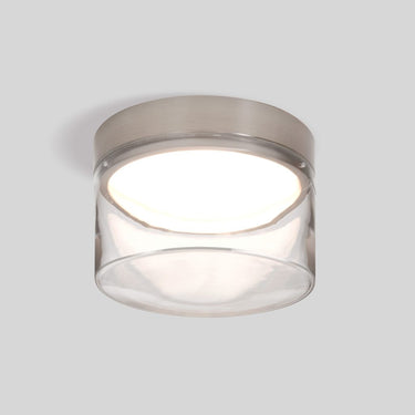 Clear glass LED flush mount ceiling light for bedroom and hallway
