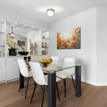 Contemporary Besa Epic ceiling light with integrated LED technology installed in modern dining room
