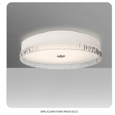 Besa Paco 12 flush mount light with smoke stone glass detail