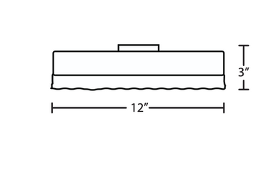 Modern glass flush mount ceiling fixture for residential interiors line drawing