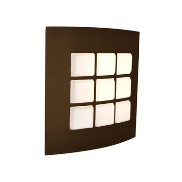 Besa Lighting Quad 10 Opal Matte Bronze LED wall sconce with handcrafted glass diffuser