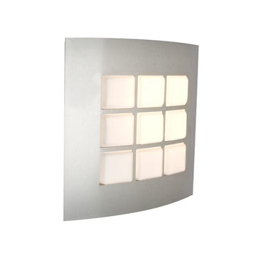Besa Lighting Quad 10 Opal Matte Silver LED wall sconce with handcrafted glass diffuser